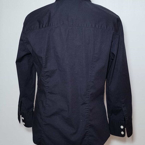 J Crew Basic Navy Blue 3/4 Sleeve Button Up Shirt Size M - Picture 2 of 12